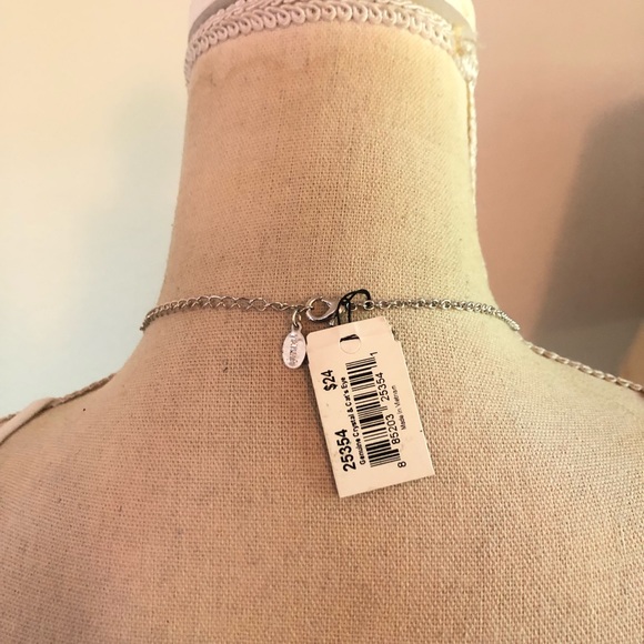 Cookie Lee genuine crystal & cat eye necklace NWT - Picture 4 of 8